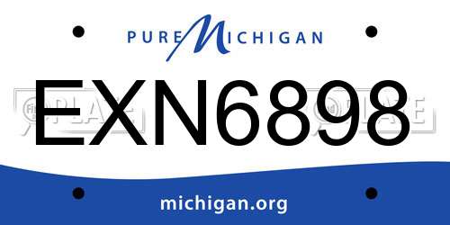 EXN6898 Michigan License Plate