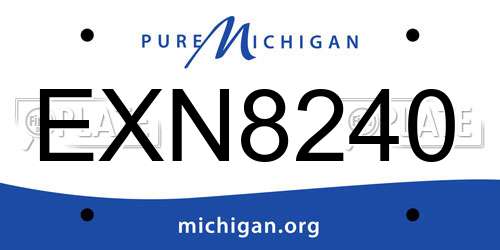 EXN8240 Michigan License Plate