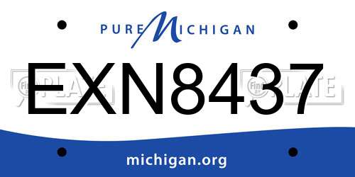 EXN8437 Michigan License Plate