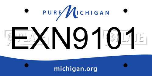 EXN9101 Michigan License Plate