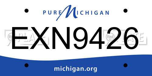 EXN9426 Michigan License Plate