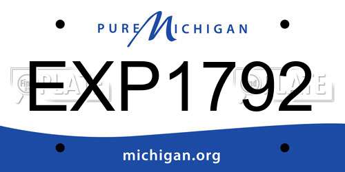 EXP1792 Michigan License Plate