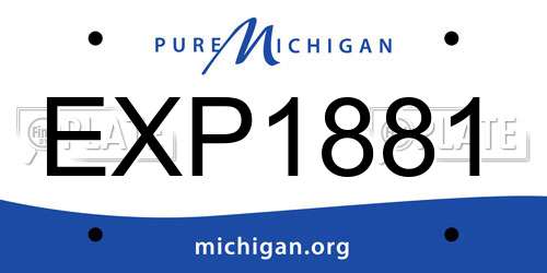 EXP1881 Michigan License Plate