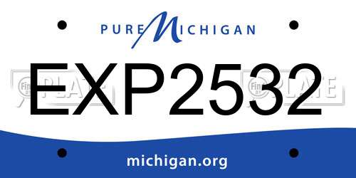 EXP2532 Michigan License Plate