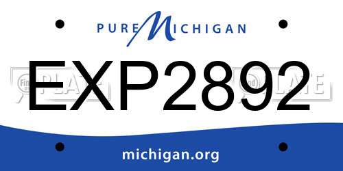 EXP2892 Michigan License Plate