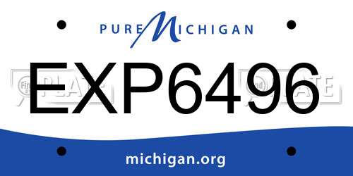 EXP6496 Michigan License Plate