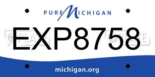 EXP8758 Michigan License Plate