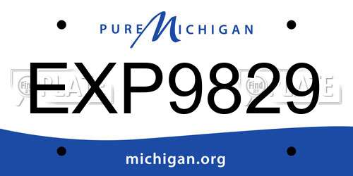EXP9829 Michigan License Plate