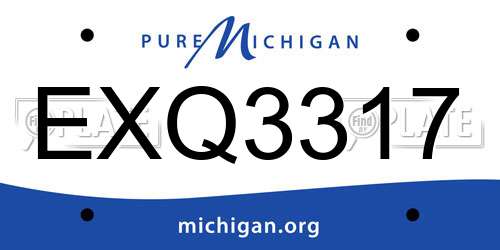 EXQ3317 Michigan License Plate