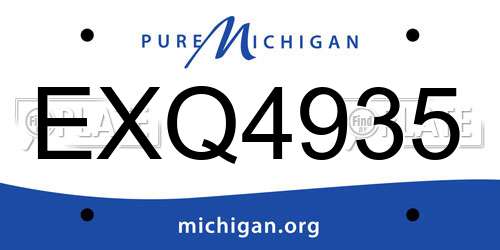 EXQ4935 Michigan License Plate