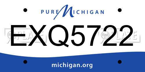 EXQ5722 Michigan License Plate