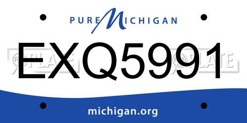 EXQ5991 Michigan License Plate