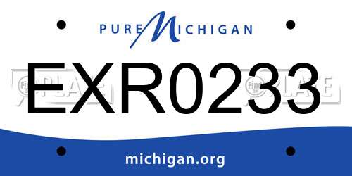 EXR0233 Michigan License Plate