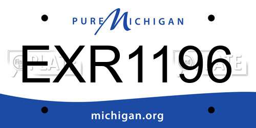 EXR1196 Michigan License Plate