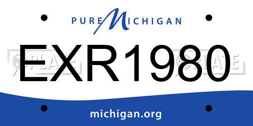EXR1980 Michigan License Plate
