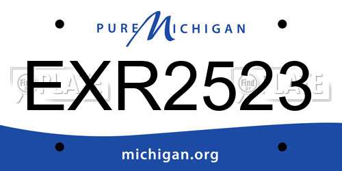 EXR2523 Michigan License Plate