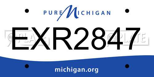 EXR2847 Michigan License Plate