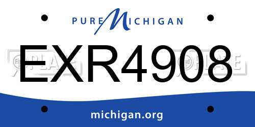 EXR4908 Michigan License Plate