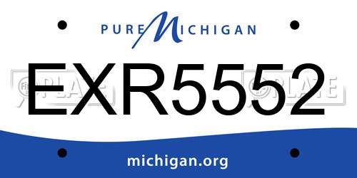 EXR5552 Michigan License Plate