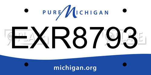 EXR8793 Michigan License Plate