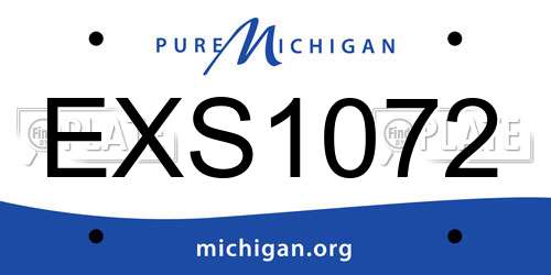 EXS1072 Michigan License Plate