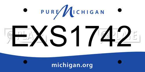 EXS1742 Michigan License Plate