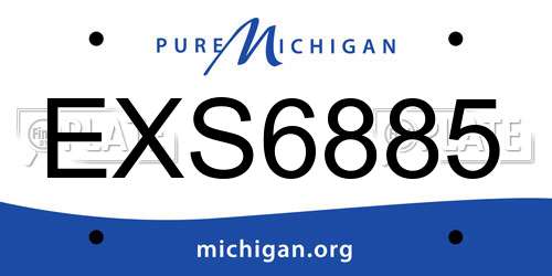 EXS6885 Michigan License Plate