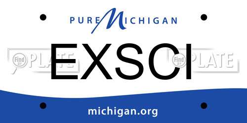 EXSCI Michigan License Plate