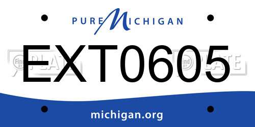 EXT0605 Michigan License Plate