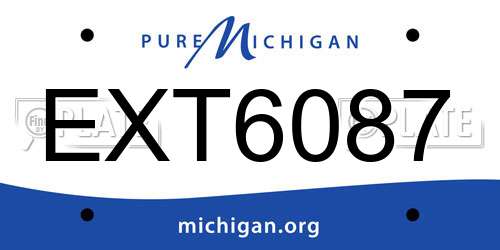 EXT6087 Michigan License Plate