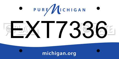 EXT7336 Michigan License Plate