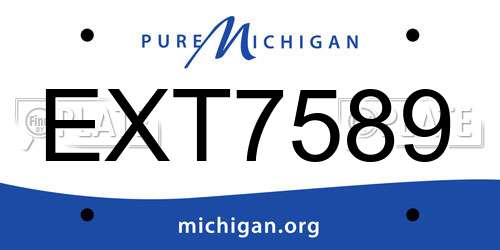 EXT7589 Michigan License Plate