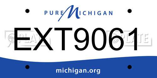 EXT9061 Michigan License Plate
