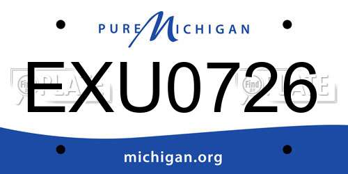 EXU0726 Michigan License Plate