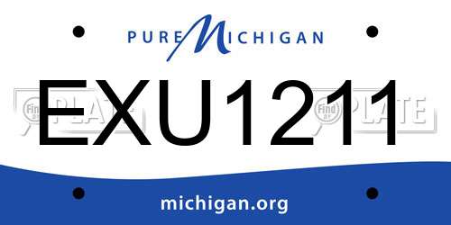 EXU1211 Michigan License Plate