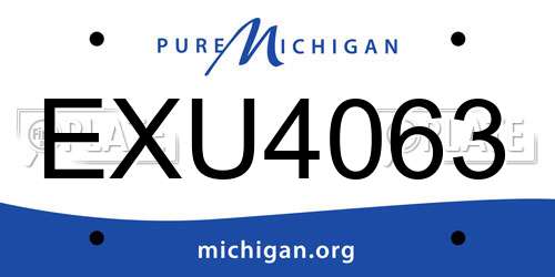 EXU4063 Michigan License Plate