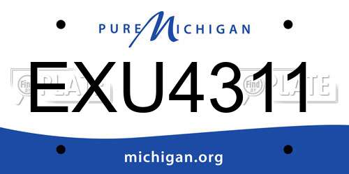 EXU4311 Michigan License Plate