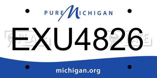 EXU4826 Michigan License Plate