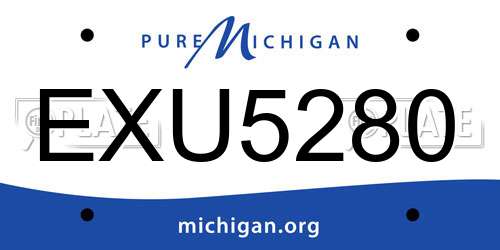 EXU5280 Michigan License Plate