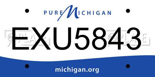 EXU5843 Michigan License Plate