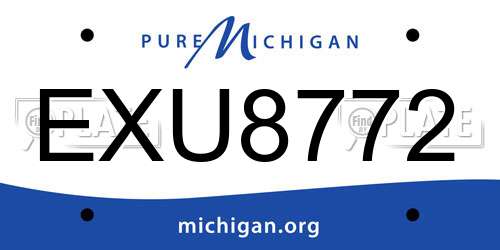 EXU8772 Michigan License Plate
