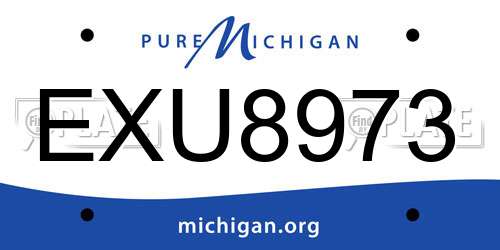 EXU8973 Michigan License Plate
