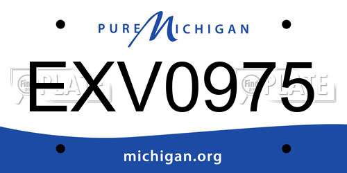 EXV0975 Michigan License Plate