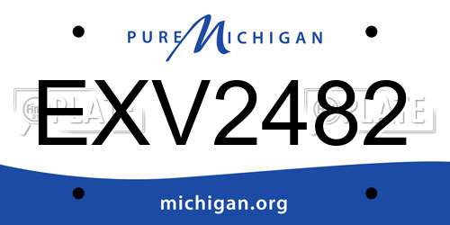EXV2482 Michigan License Plate