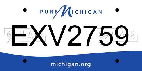 EXV2759 Michigan License Plate