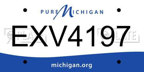 EXV4197 Michigan License Plate
