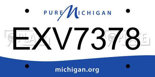 EXV7378 Michigan License Plate