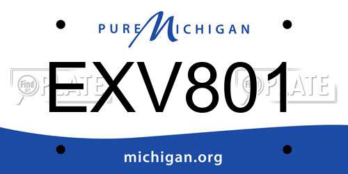 EXV801 Michigan License Plate