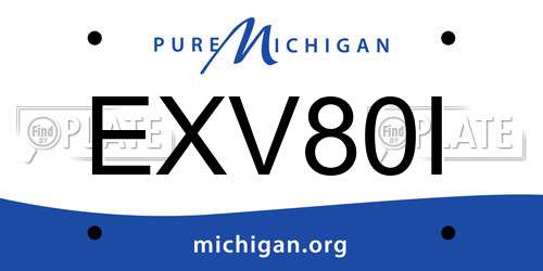 EXV80I Michigan License Plate