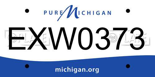 EXW0373 Michigan License Plate